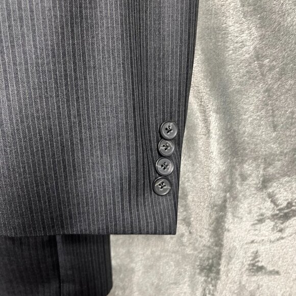 Samuelsohn Harry Rosen SB Ashton Blazer Mens 40R Striped 💯 Wool Made in Canada - Picture 12 of 15